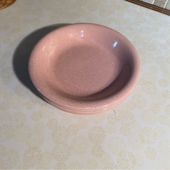 Vintage 14 piece Pink Speckled Granite Japan Stonware plate set Barbiecore - Picture 6 of 14